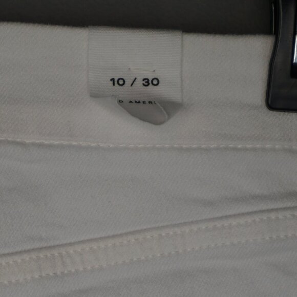 New Good American Good Straight High Waist Raw Hem Jeans in White037 size 10/30 - Picture 10 of 16